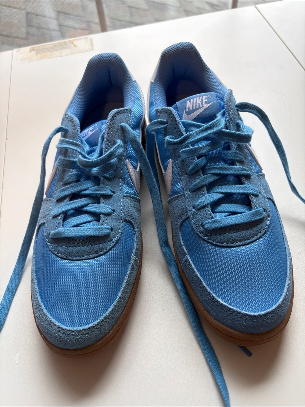 Nike Light Blue & White Kids Low-Top Sneakers